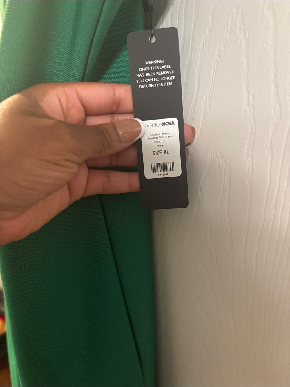 Fashion Nova Green Bustier Midi Dress with Rhinestone Trim - Picture 3 of 4